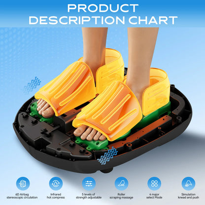 Electric Foot Massager with Heat & Airbag Compression.
